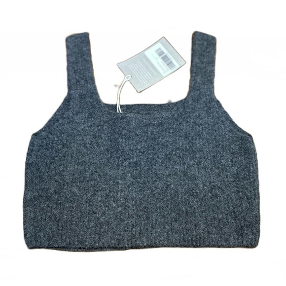 NWT Everlane The Cozy Stretch Tank in Heather Charcoal, Wool Blend, Super Soft S - Picture 7 of 15